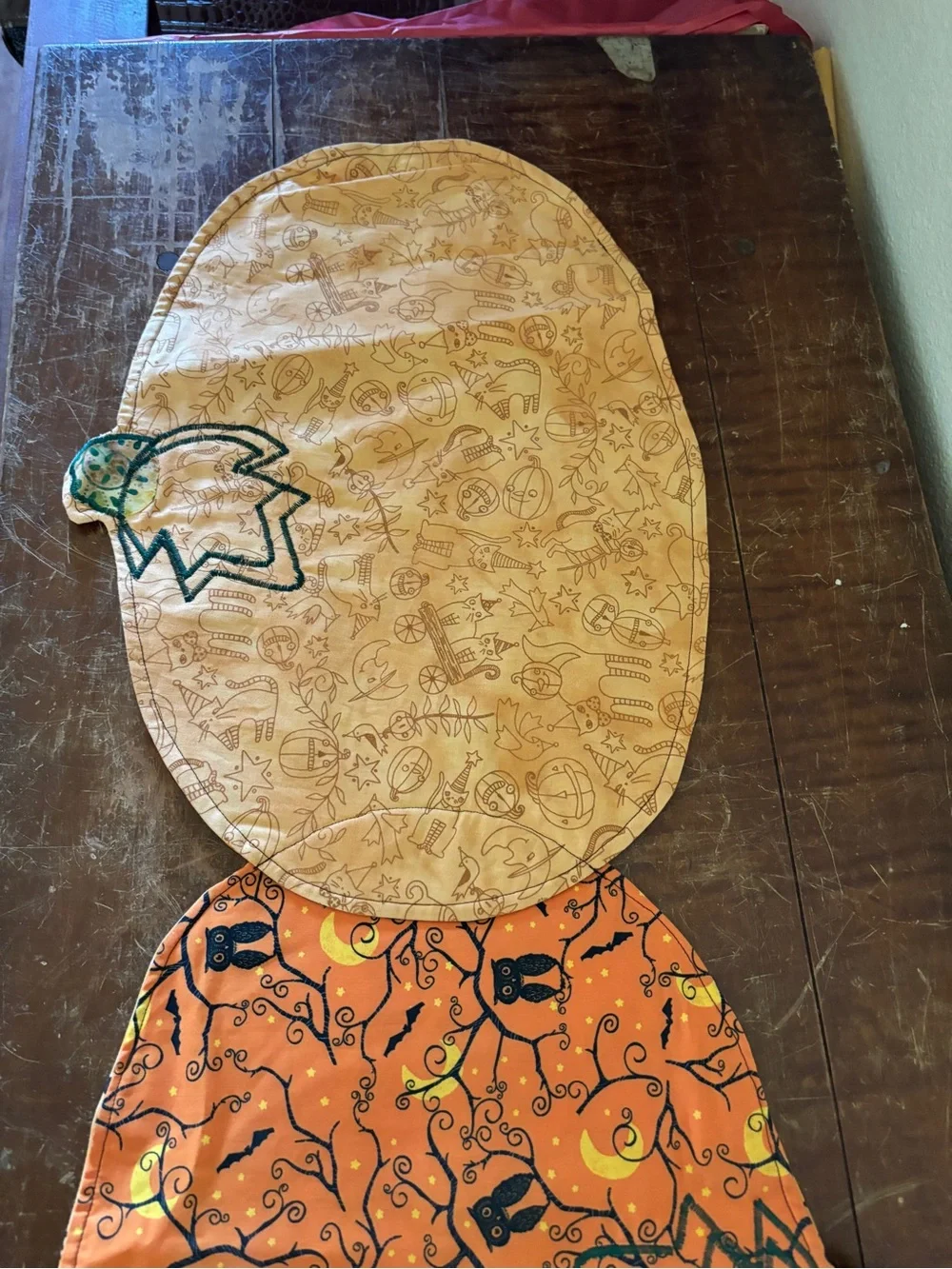 Crows Owls and Black cats Halloween Themed Fabric Table Runner